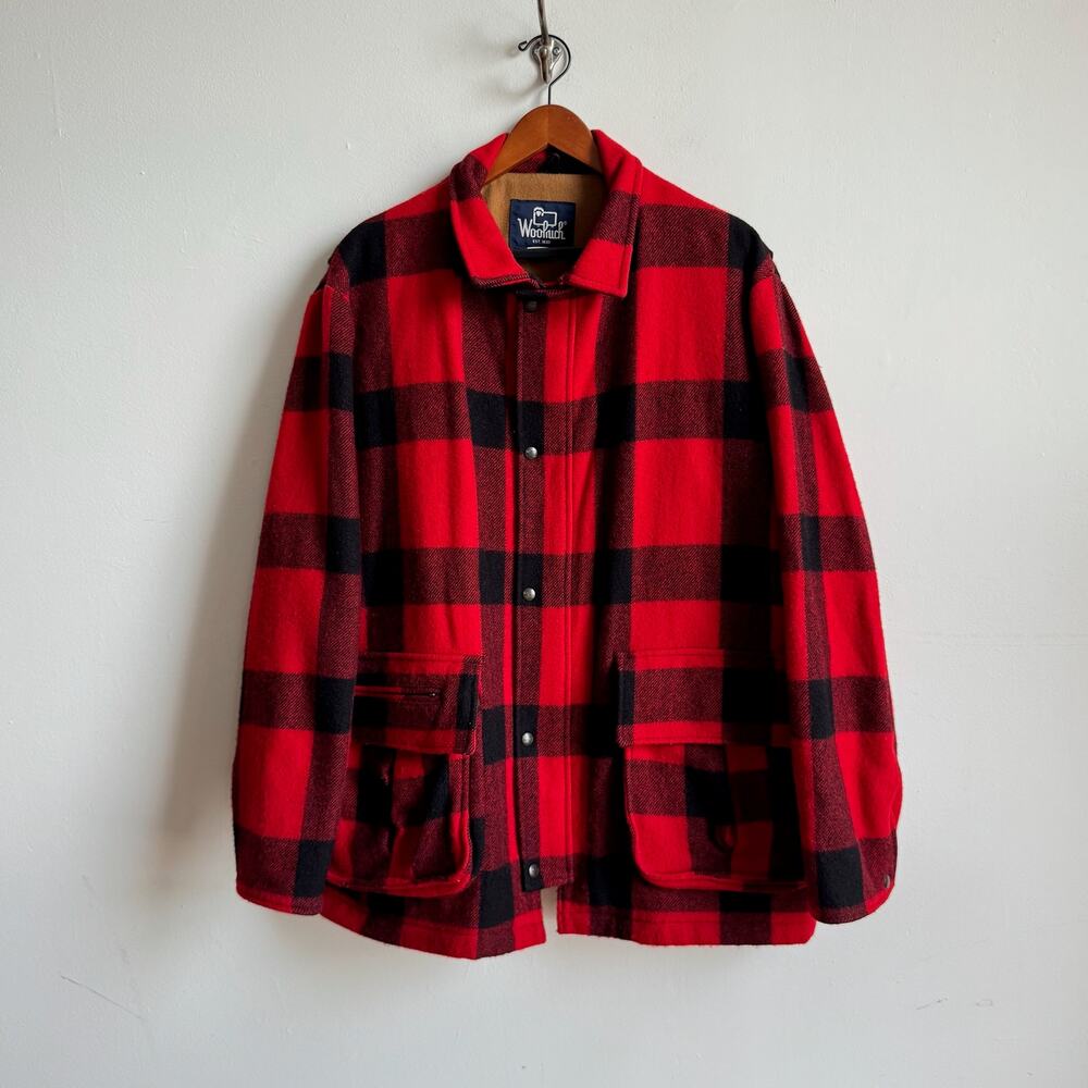 Vintage WOOLRICH Men's Buffalo Plaid Wool-Blend Hunting Jacket